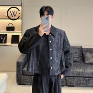 Dark Series 25 Korean Version Stitching Sequin Design Short Jacket Jacket 0P990 Performance Costume