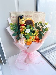 (多款現貨) 針織花 鉤織 手工 手織 卡通 pokemon 比卡超 皮卡丘 pikachu 卡比獸 獅子太陽花 玫瑰花 向日葵 薔薇花 康乃馨 生日禮物 畢業花 情人節 求婚 相識 拍拖 結婚紀念日