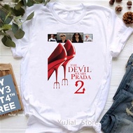 Newest The Devil Wears Prada 2 Graphic Printed T Shirt Girls Fashion Red High Heel T-Shirt Women Clo