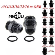ORB O-ring AN4 6 8 10 12 16AN to ORB Oil Fuel Line Hose Straight Adapter Fittings Aluminum Male Flar