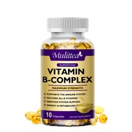 Mulittea 120 Capsules Vitamin B Complex b1 b6 b12/Calcium Magnesium Zinc D3/Vitamin C with Zinc