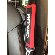 ❂▪♦[Malaysia In stock] RECARO 2pcs Fabric Sponge Car Seat Belt Cover Case Shoulder Pad Penutup Tali Pinggang Keledar 汽车安