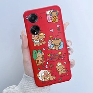 เคสสำหรับ OPPO A98 5G เคสแพนด้าการ์ตูนน่ารักดอกไม้ลายนักบินอวกาศนิ่ม TPU สีลูกอมปลอกซิลิโคนเคสโทรศัพ