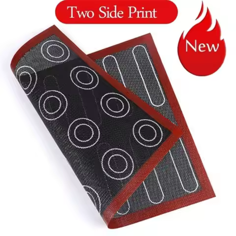 Silicone 30x40cm Two Sided In One Printing Macaroon Puff Baking Mat Non Stick Pastry Oven Cake Perfo