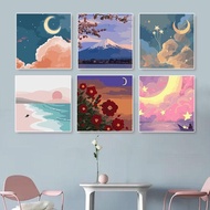 Paint by number canvas painting Decorative hanging picture DIY number painting canvas frame [20X20CM with frame]