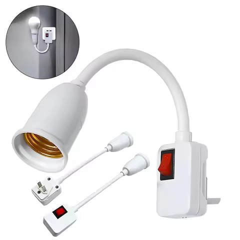 E27 Direct Plug in Swivel Head E26 LED Light Socket with Switch EU US LED Table Lamp Base Holder