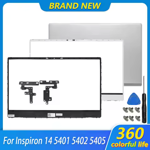 New Laptop Top Case 0WK1KG For Inspiron 14 5401 5402 5405 LCD Screen Back Cover Front Bezel Hinges 1
