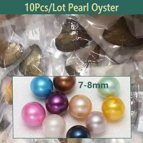 10PCs/Lot Vacuum Pack Oyster Wish Pearl Kit Oyster Beautiful DIY Accessories Gift about 7-8mm Freshw