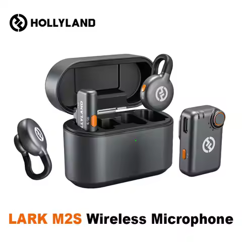 Hollyland Lark M2s Wireless Microphone System Noise Cancellation Lavalier Mic for iPhone Camera Andr