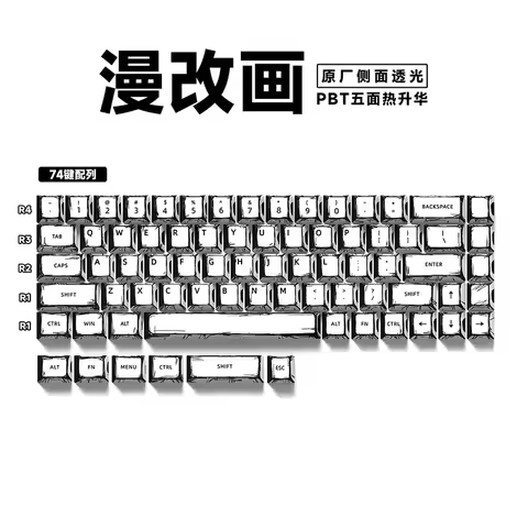 comic gundam keycaps Anime themed Keycaps Pbt Oem Thermal Sublimation Mad68_Wooting Mechanical Keybo