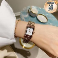 詩高迪時尚女士手錶方形鑲鑽錶盤氣質不鏽鋼錶帶個性手錶女