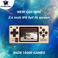 ♥POWKIDDY Q20 MINI Open Source 2.4 Inch OCA Full Fit IPS Screen Handheld Game Console Retro PS1 New 