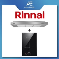 RINNAI RH-S269-SSR 90CM STAINLESS STEEL SLIMLINE HOOD + RINNAI RB-3012H-CB 2 ZONE INDUCTION HOB