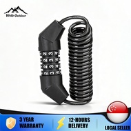 Bicycle Lock Anti-theft Cycling Password Lock Cable Helmet Lock Portable Motorcycle Helmet Lock 4 Di