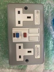 MK K6231ALM 13A 孖位RCD掣蘇 不銹鋼面