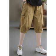Short Shorts Summer New Style Women's White Casual Pants Women's Loose Mid-Length Pants Women's Khak