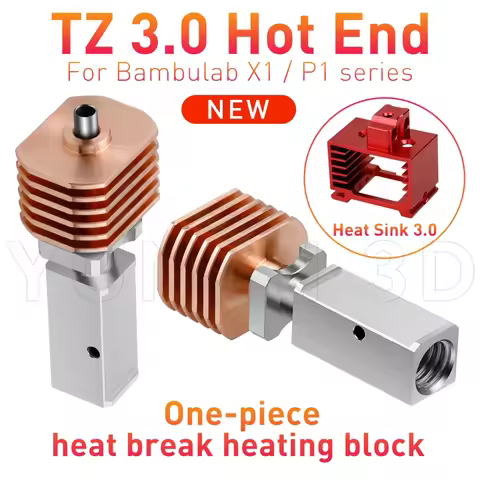 For BambuLab P1S P1P X1 X1C Upgrade Hotend Kit Heat Sinks Throat TZ V3.0 Nozzle Print Head Thermisto