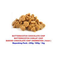 BUTTERSCOTCH CHOCOLATE CHIP BUTTERSCOTCH COKLAT CHIP BAKING CHOCOLATE CHIP UNSWEETED ( Halal ) Repac