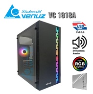 VENUZ ATX Computer Case Model VC1918A/VC1701/VC1702/VC1703/VC1704/VC1705 ไฟ RGB แจ่มๆฝากระจกใสๆพัดลม