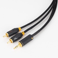 สายเคเบิล RCA HiFi สเตอริโอ2RCA ถึง3.5มม.สาย AUX แจ็ค RCA 3.5สำหรับโฮมเธียเตอร์สมาร์ทโฟนสาย DVD ใช้ส