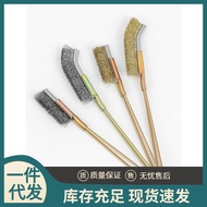 New Stainless Steel Wire Brush with Handle Kitchen Gas Stove Oil Machine Grinding Derusting Long Han