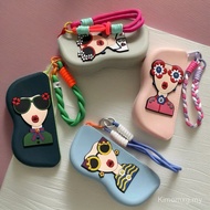 1pc Women'S Silicone Glasses Case with Colorful Lanyard - Portable Eyewear Storage Bag, Ideal for Mo