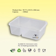 Felton Microwavable 2 Compartments Container FR 1000-2C (250pcs)
