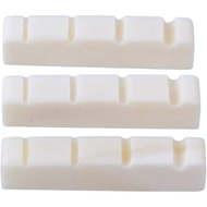 38x6x9mm Pelana dan Nat Jambatan Tulang Lembu Bass Untuk Gitar Bass 4 Tali (Pek 3)