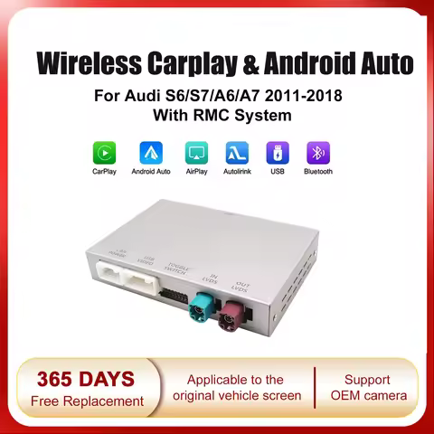 New Wireless Carplay Android Auto for Audi A6 S6 A7 C7 RMC with Android Auto Interface Mirror Link A
