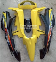 ชุดสี เฟรม smash 110 สแมช 110 ปี 2004 กันตกสั้น  กันตกยาว จำนวน 7 ชิ้น หน้าเวฟ สีเหลืองสดท้ายดำ absแ