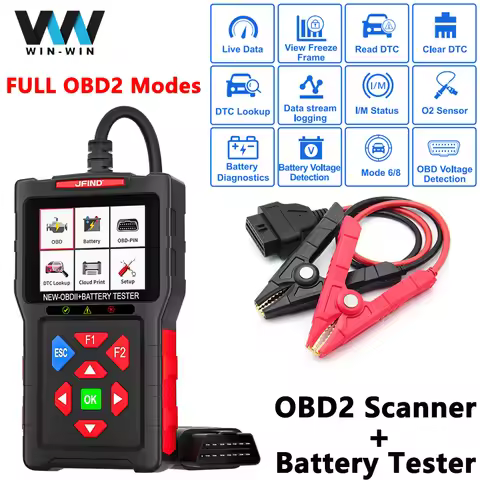 Car OBD2 Diagnostic Scanner Battery Health SOH Analyzer Check Engine Fault Code Cloud Print Freeze L