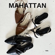 (แนะนำ+1ไซส์) step to store Manhattan 1 นิ้ว - รองเท้าส้นสูง รองเท้าส้นสูงผู้หญิง