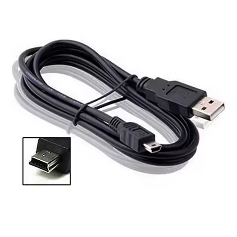 USB Charging Data Cable 2.0 A Male to Mini B 5 Pin 5P T Port MiniUSB for Devices MP3 MP4 Camera Mobi