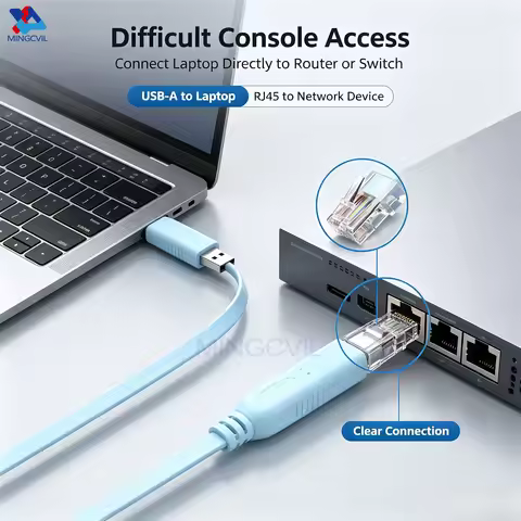 MINGCVIL USB to RJ45 Console Cable RS232 Serial Adapter for Laptop Computer Cisco Router USB RJ 45 8