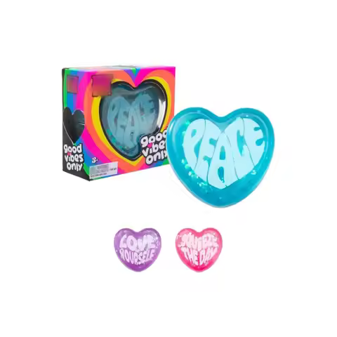 Needoh Style Heart Shaped Stress Reliever Super Soft Squishy Gel With Uplifting Vibes Sensory Fidget