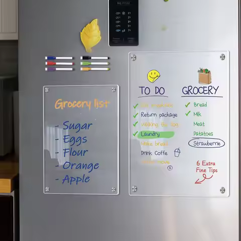 Magnetic Transparent Acrylic Week Plan Message Board Scratchable Magnetic Refrigerator Sticker