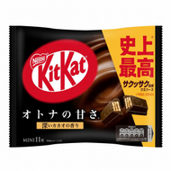日本 KitKat 迷你 朱古力 威化 (黑朱古力味) 11枚入(4902201181167)【平行進口】不同版本隨機發
