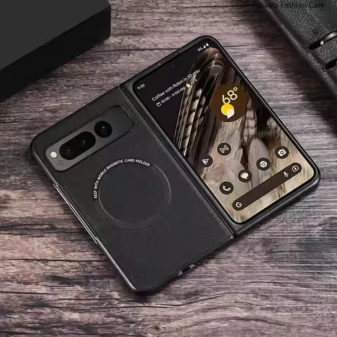 For Google Pixel Fold Magsafe PU Leather Wireless Charging Protective Back Cover Case Google Pixel 8