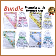 ♺ ▼ ♝ PRANELA WITH BONNET SET 3-1 for baby 0-6 months / Newborn Hooded Pranela with Bonnet/Mittens/