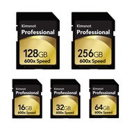 Kimsnot Professional SDXC Card 64GB 128GB 256GB 16GB 32GB SDHC SD Card การ์ดหน่วยความจํา C10 ความเร็วสูง 90Mb / s 600x สําหรับ Nikon Canon