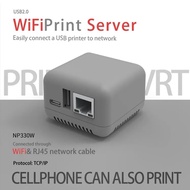 Print Server ( ปริ้นเซิร์ฟเวอร์ ) Mini NP330NW Network+WiFi USB 2.0 Print Server (WiFi +Network Version)High Quality