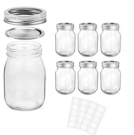 Mason Jars ขวดใส่แยม 360ml(12 ชิ้น/ชุด) canning jar กระปุกกลม ขวดน้ำพริก โหลแก้ว glass jar with screw lid