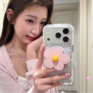 Gentle Girl Mist Pink Flower Magnetic Bracket Suitable For iPhone 17 16 15 14 Pro Max i15 i16 17Pro 