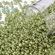 BENECREAT 1pound 12/0 Glass Seed Beads Metallic Colours style Round Dark Khaki 12/0 2mm Hole: 1mm ab