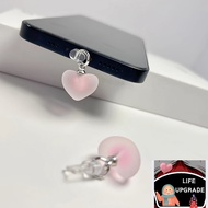 ASminiCuteCartoon Mobile Phone Hole Anti-dust Plug Heart Shaped Phone Dust Plug Pendant