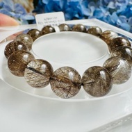 精品天然金銀銅髮魔鬼髮晶12.4-13mm44.12g鋼絲球效應避邪擋煞