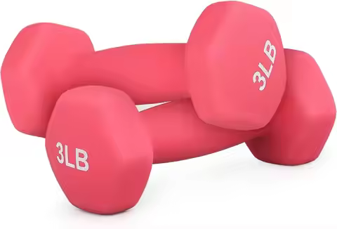 3LB Dumbbell Pair, Anti-Slip Neoprene Coated Hexagon Hand Weights for Home Gym Equipment Workouts St