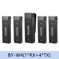 Boya BY-W4 4-Kênh mic-rô không dây Lavalier Micro cài ve áo Cho Vlogging Ghi Âm Podcast Streaming iP