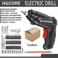 Obeng Set Lengkap Toolkit Tool Box Mesin Bor Listrik Baterai Obeng Elektrik Set Komplit Mini Cordles