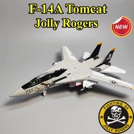 Diecast 1:100 F-14 Tomcat Jolly Rogers Display Model Fighter Jet Plane Hobby Collection Top Gun